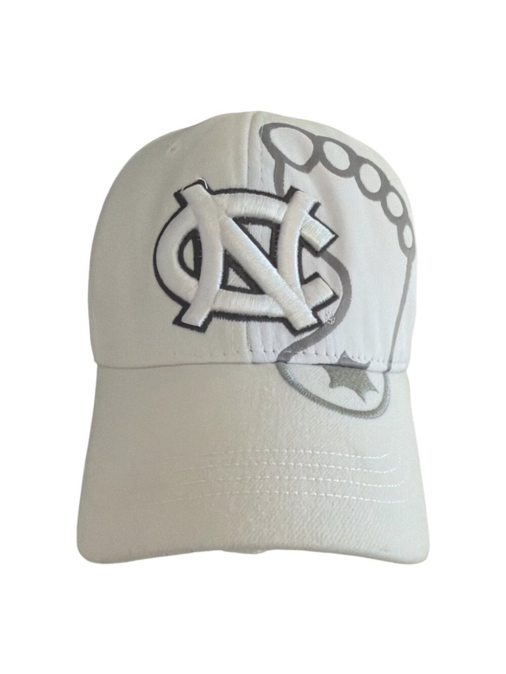 Top of the World UNC North Carolina Tar Heels One-Fit White Embroidered Footprin